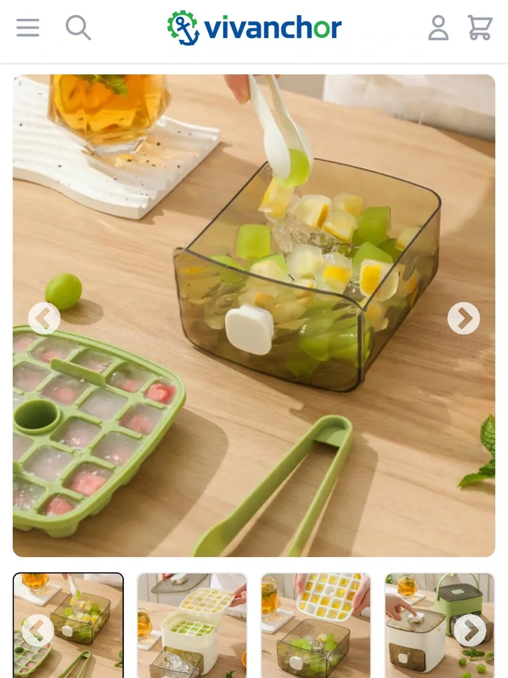 Handled Press-Type Ice Cube Tray (Double-Layer)